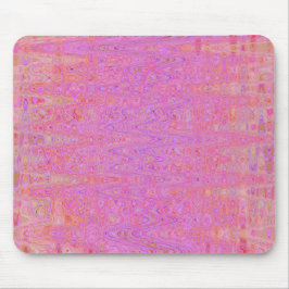Alfombrilla De Ratón Líneas onduladas abstractas retro rosa y naranja