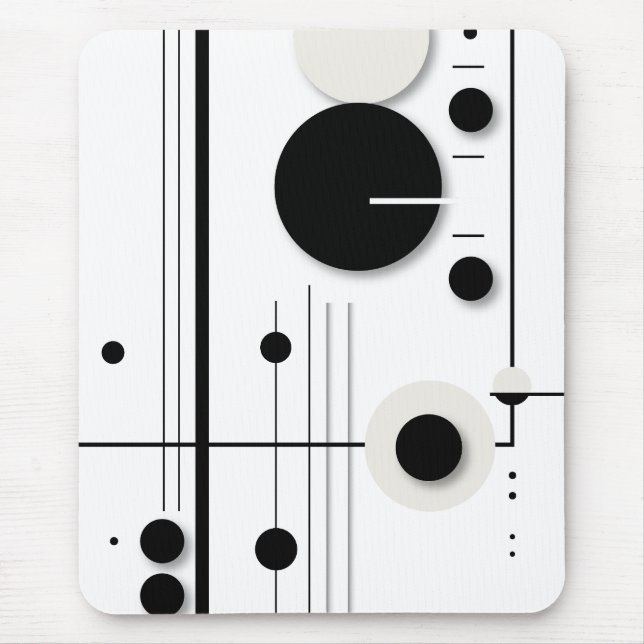 Alfombrilla De Ratón Líneas sinfónicas del círculo geométrico minimalis (Frente)