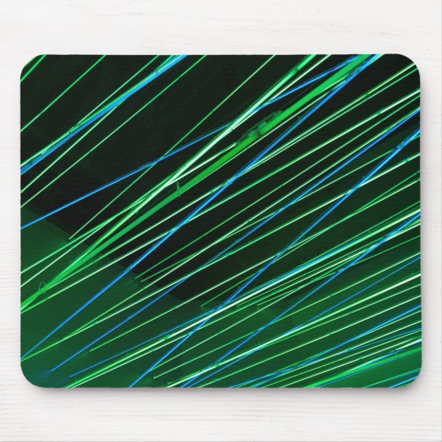Alfombrilla De Ratón líneas verdes de neón (Frente)