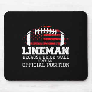 Alfombrilla De Ratón Lineman de fútbol porque línea D de la pared de la