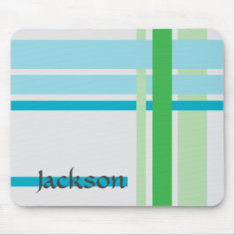 Alfombrilla De Ratón Lines in Blue and Lines in Green