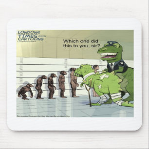 Alfombrilla De Ratón Lineup de Rick London Funny Dinosaur Police