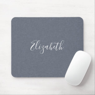 Alfombrilla De Ratón Lino azul gris elegante moderno personalizado