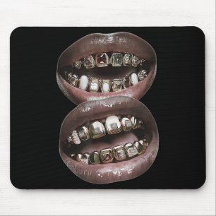 Alfombrilla De Ratón Lips femeninas Imprimir resumen gráfico de cosecha