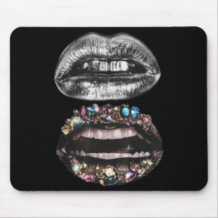 Alfombrilla De Ratón Lips femeninas Imprimir resumen gráfico de cosecha