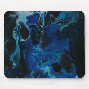 Alfombrilla De Ratón Líquido psicodélico azul oscuro