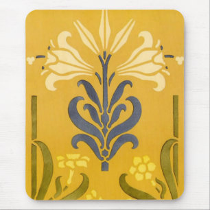 Alfombrilla De Ratón Lirio blanco Art Nouveau - Mousepad