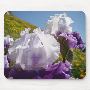 Alfombrilla De Ratón Lirios blancos lirios flores morados mousepad Lade