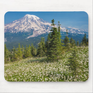 Alfombrilla De Ratón Lirios de avalancha y Monte Rainier