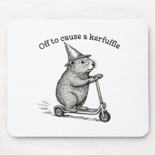 Alfombrilla De Ratón Listo Para Causar Un Alboroto Capybara Scooter Cao