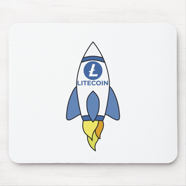 Alfombrilla De Ratón Litecoin Al Cohete De La Luna (Frente)