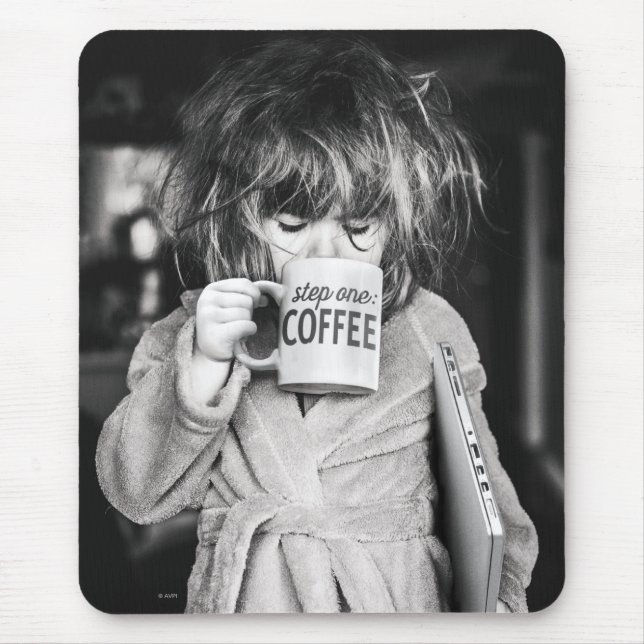 Alfombrilla De Ratón Little Girl Drinking Coffee (Frente)