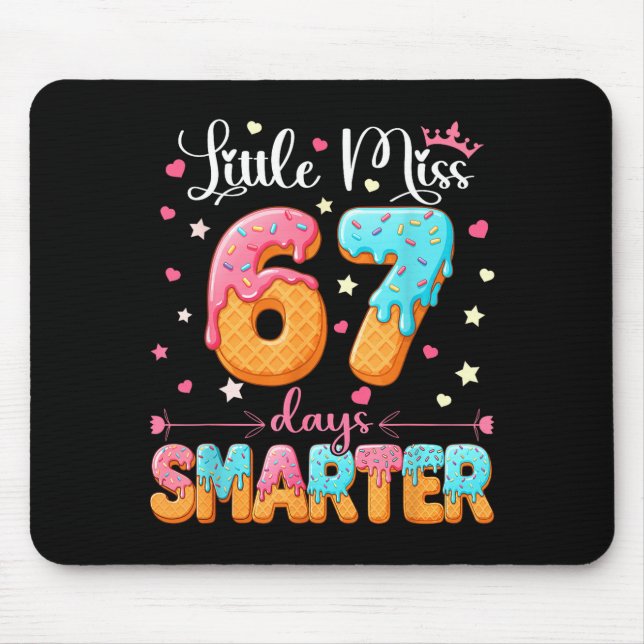 Alfombrilla De Ratón Little Miss 67 Days Smarter Kids Girls 67th Day Of (Frente)