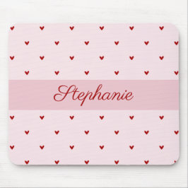 Alfombrilla De Ratón Little Red Heats Pink Name Mousepad