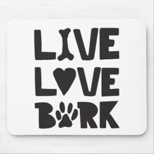 Alfombrilla De Ratón Live Love Bark Happy Bark Dogs Bark Cita K9 Cita