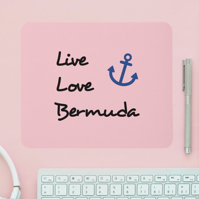 Alfombrilla De Ratón Live Love Bermuda Script Text with Anchor (Subido por el creador)