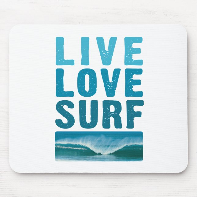 Alfombrilla De Ratón live_love_surf (Frente)