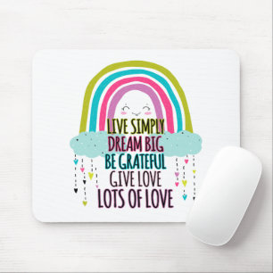 Alfombrilla De Ratón Live Simplam Dream Big Be Graying Give Love