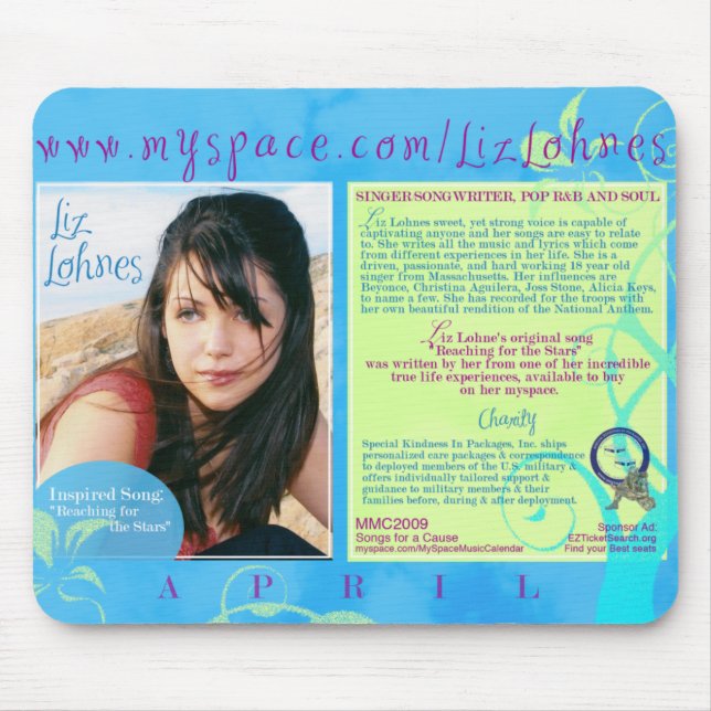 Alfombrilla De Ratón LIZ LOHNES de nuestro calendario 2009 - PROMO (Frente)