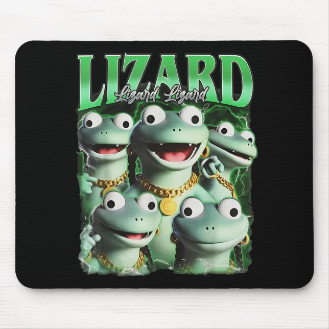 Alfombrilla De Ratón Lizard Lizard Lizard Meme gracioso Lizard Bootleg  (Frente)