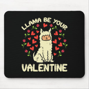 Alfombrilla De Ratón Llama a ser tu Valentín lindo alpaca masculina