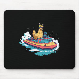 Alfombrilla De Ratón Llama Alpaca En Bote De Diseño