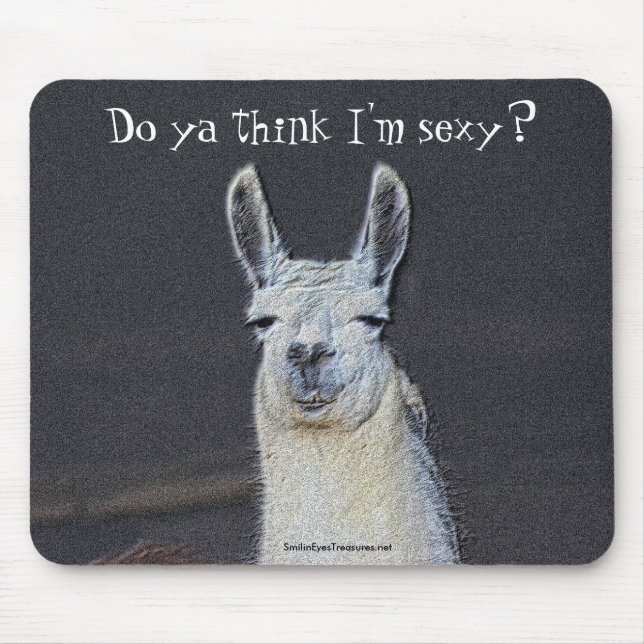 Alfombrilla De Ratón Llama arte facial humorístico  (Frente)