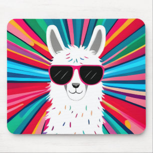 Alfombrilla De Ratón Llama Cuta Usando Sunglass Guay