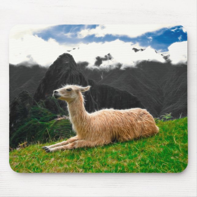 Alfombrilla De Ratón Llama de Machu Picchu - Mousepad (Frente)