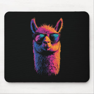 Alfombrilla De Ratón Llama divertida con Sungles coloridas sin animal d