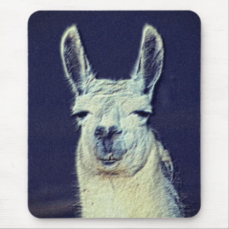 Alfombrilla De Ratón Llama Face Digital Pencil Art
