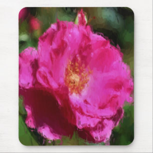 Alfombrilla De Ratón Llama rosa rosa dibujando arte florido