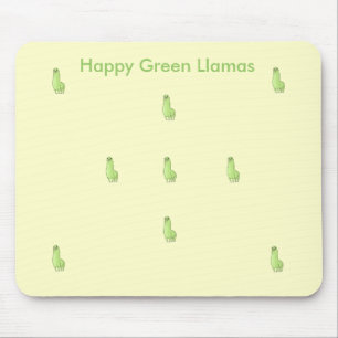 Alfombrilla De Ratón llama verde feliz Mousepad