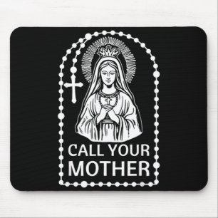 Alfombrilla De Ratón Llamar a la madre humor católico virgen María fe a