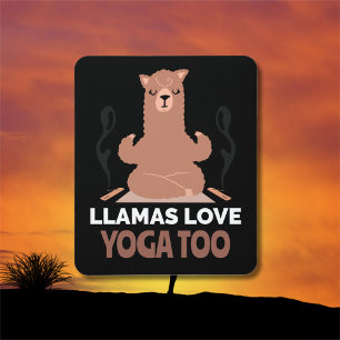 Alfombrilla De Ratón Llamas love yoga too   T-Shirt