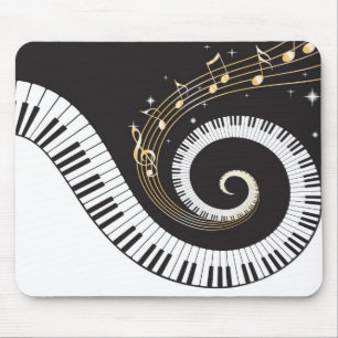 Alfombrilla De Ratón Llaves del piano que remolinan