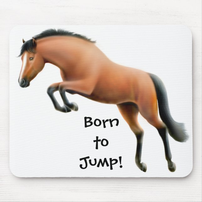 Alfombrilla De Ratón Llevado saltar el caballo excelente Mousepad (Frente)