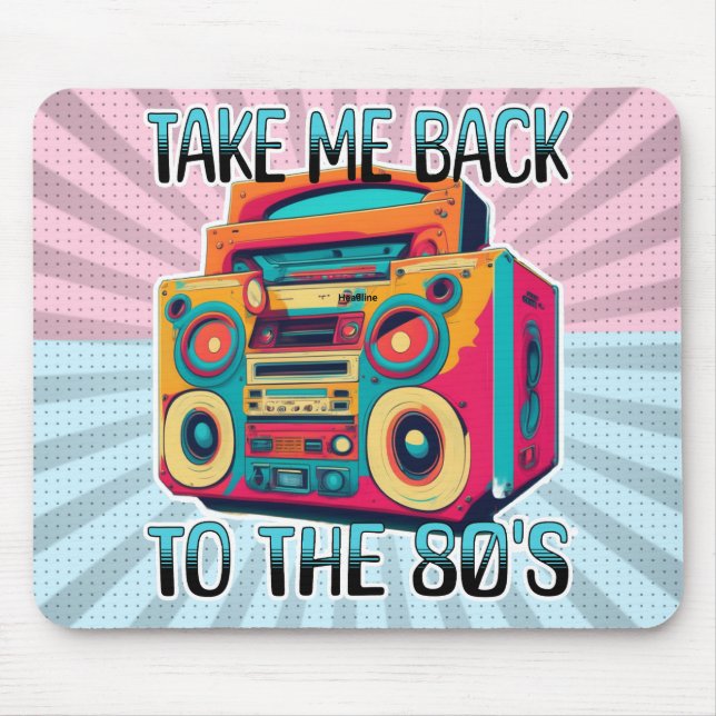 Alfombrilla De Ratón Llévame de vuelta a los ochenta | Vibaje retro (Frente)