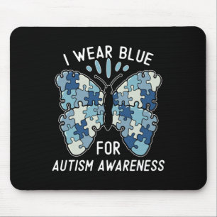 Alfombrilla De Ratón Llevo Azul Para La Conciencia Del Autismo Azul Rom