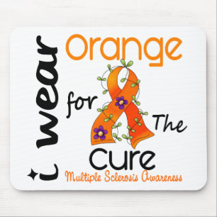 Alfombrilla De Ratón Llevo el naranja para la esclerosis múltiple del