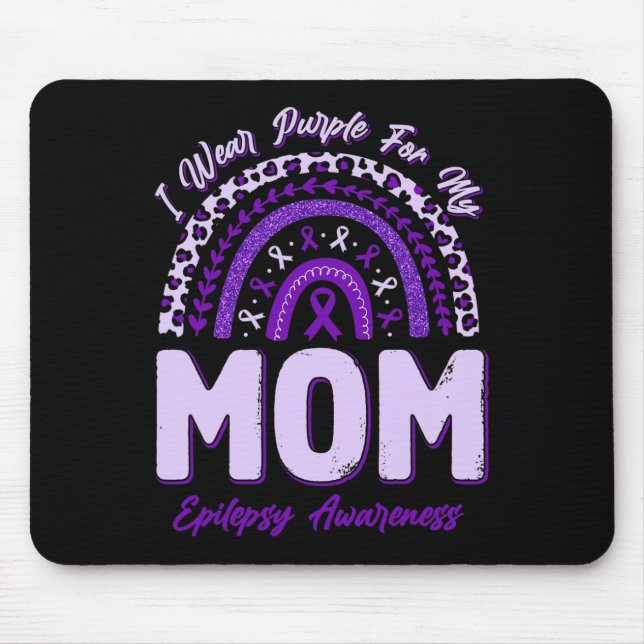 Alfombrilla De Ratón Llevo Púrpura Para Mi Mamá Epilepsia Awareness Rai (Frente)