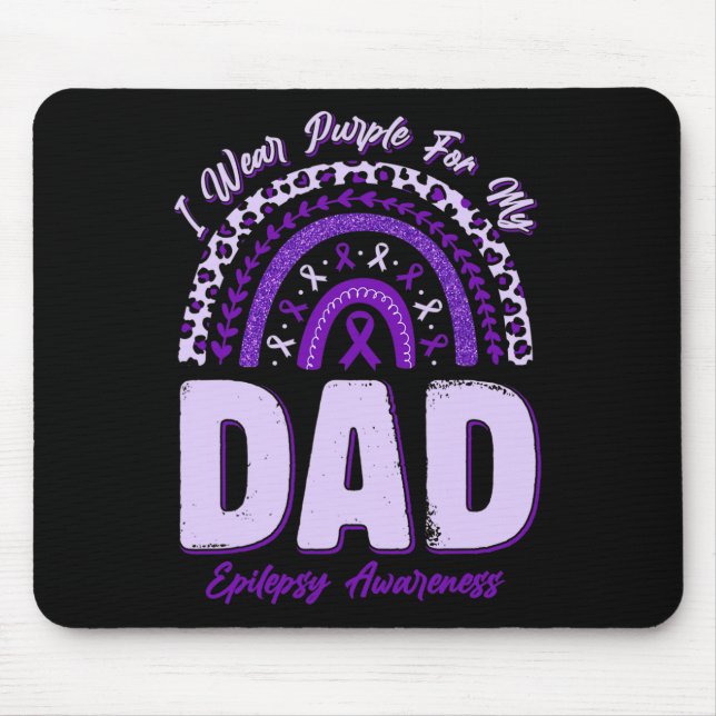 Alfombrilla De Ratón Llevo Púrpura Para Mi Papá Epilepsia Awareness Rai (Frente)