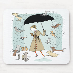 Alfombrilla De Ratón Llover gatos y perros de Alli Arnold Mousepad