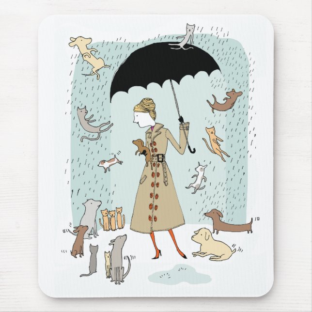 Alfombrilla De Ratón Llover gatos y perros de Alli Arnold Mousepad (Frente)