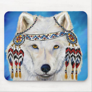 Alfombrilla De Ratón Lobo Blanco