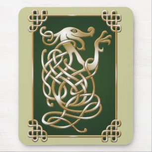 Alfombrilla De Ratón Lobo Celta - Fondo Verde
