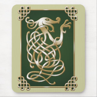 Alfombrilla De Ratón Lobo Celta - Fondo Verde