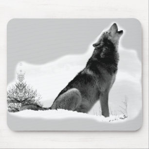 Alfombrilla De Ratón Lobo de madera de Alaska Mousepad
