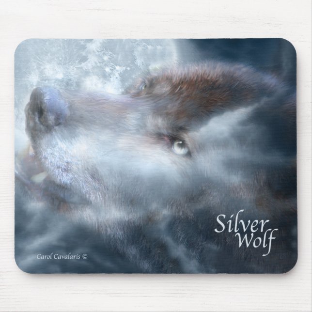 Alfombrilla De Ratón Lobo de plata Mousepad (Frente)