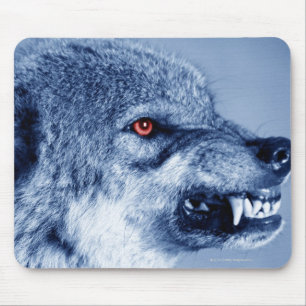 Alfombrilla De Ratón Lobo del gruñido (lupus de Canis), perfil (Digita